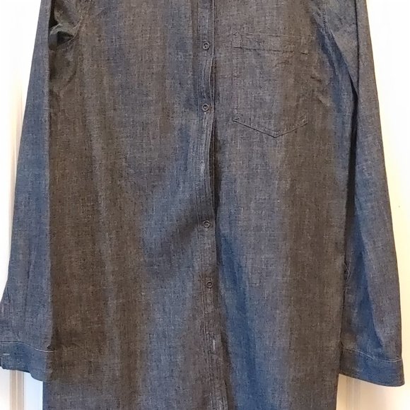 Forever 21 Denim Blue Jean Shirt Dress Women's Sz Small Tunic Length Belted - Picture 5 of 6